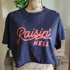 Pebby Forevee Raisin' Hell Black Crop Top